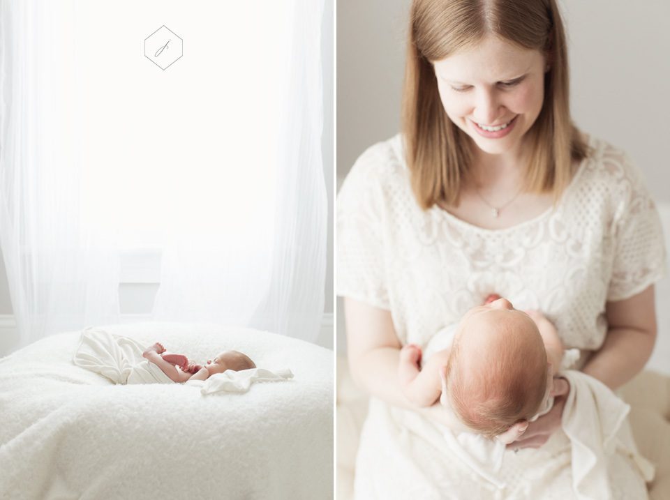 newborn photographers nashville mom holding infant 