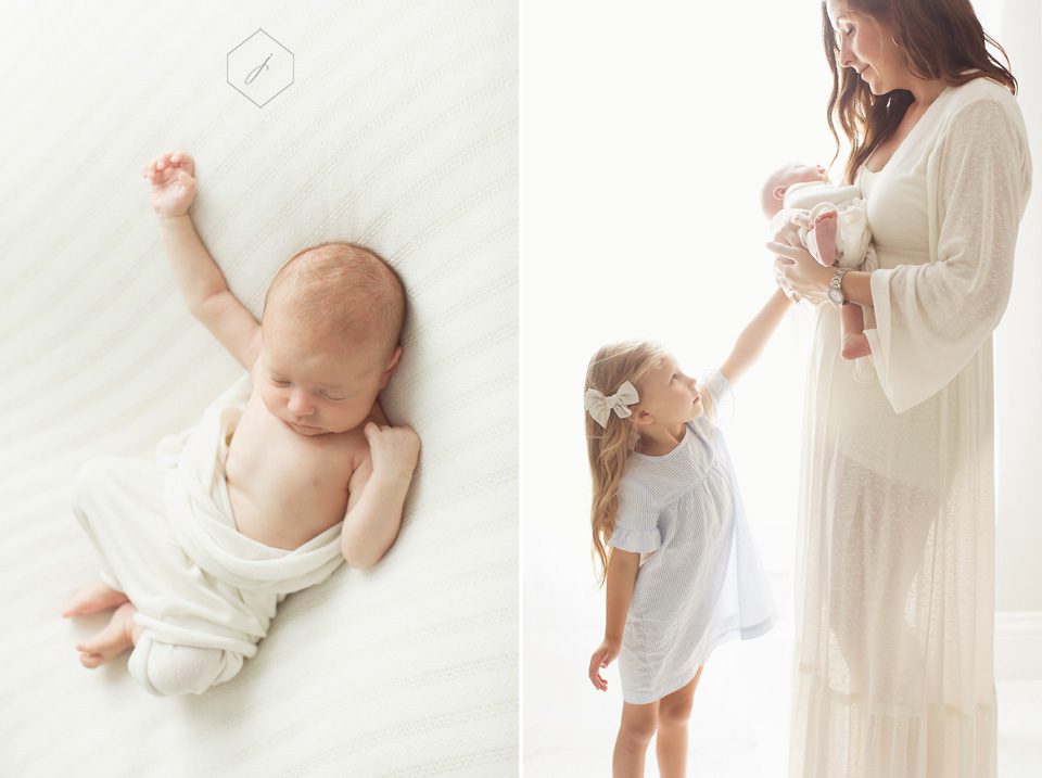 nashville newborn photographers. franklin newborn baby photographer | mom and little girl holding newborn franklin tn