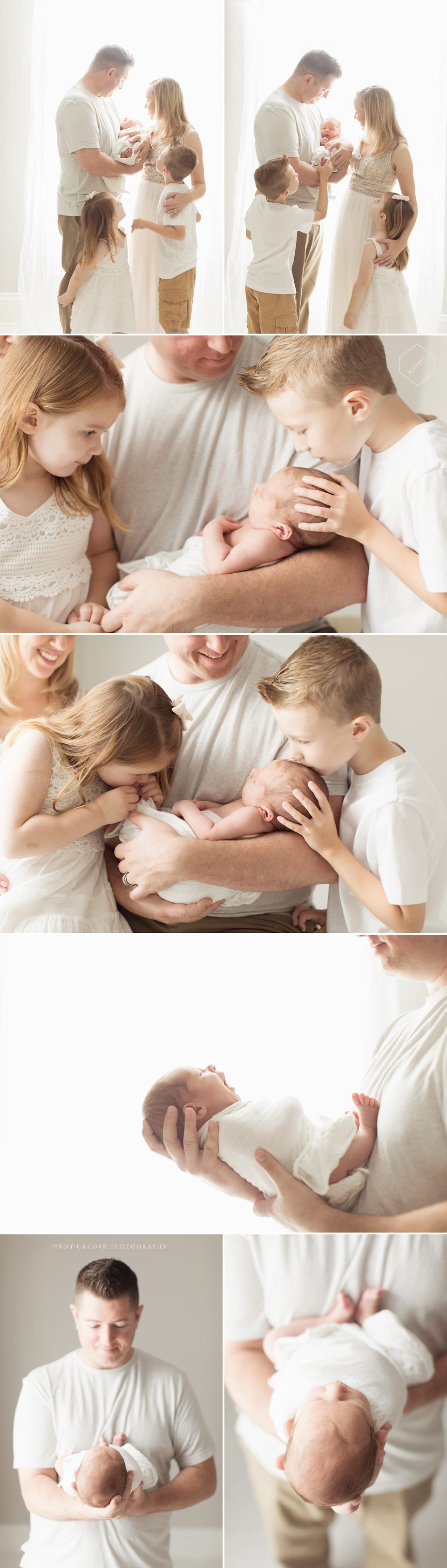 nashville newborn photographer | siblings kissing newborn 