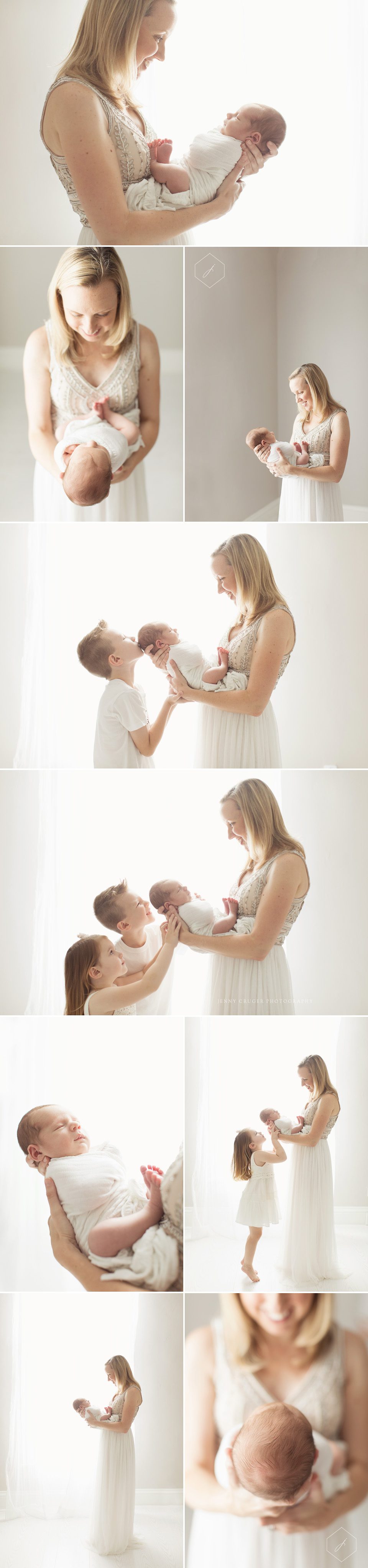 newborn photography nashville | mom with newborn and siblings 
