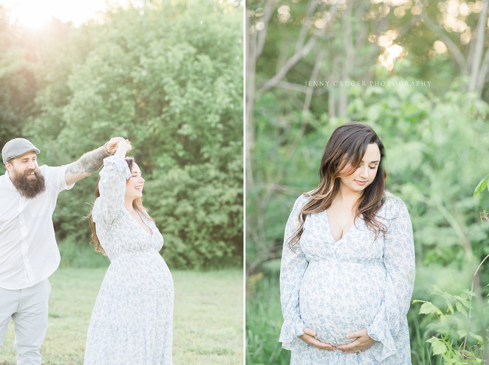 Nashville Maternity Photographer sunset field maternity session