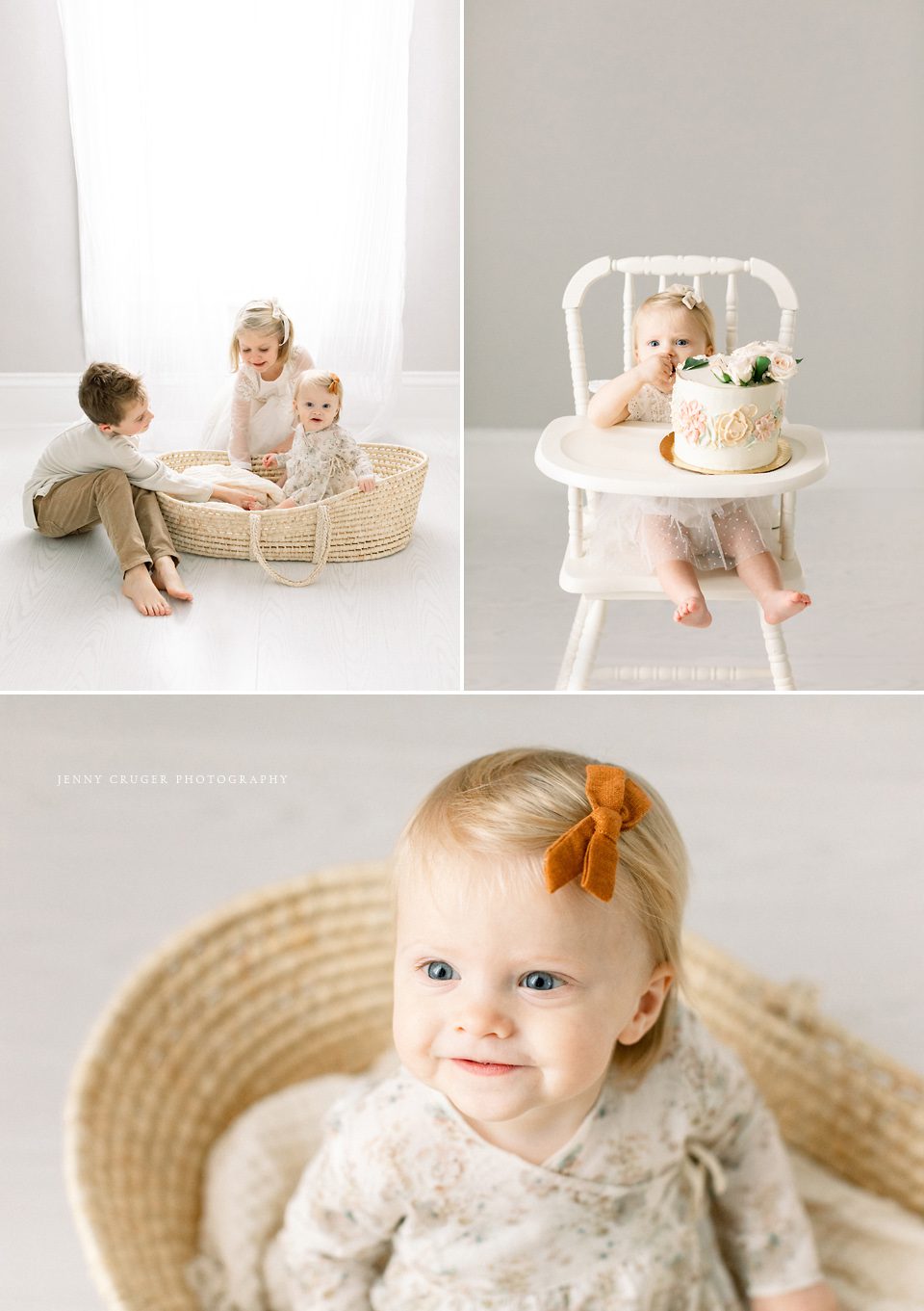 nashville 1 year session photos simple cake smash baby sessions