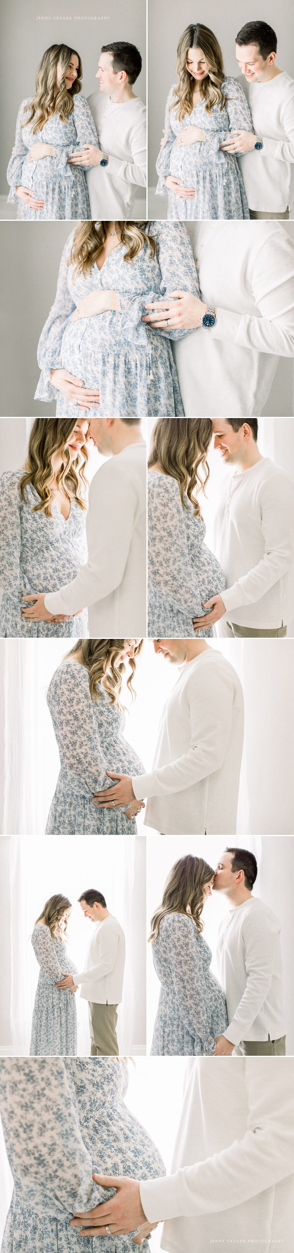 studio maternity session with mom and dad