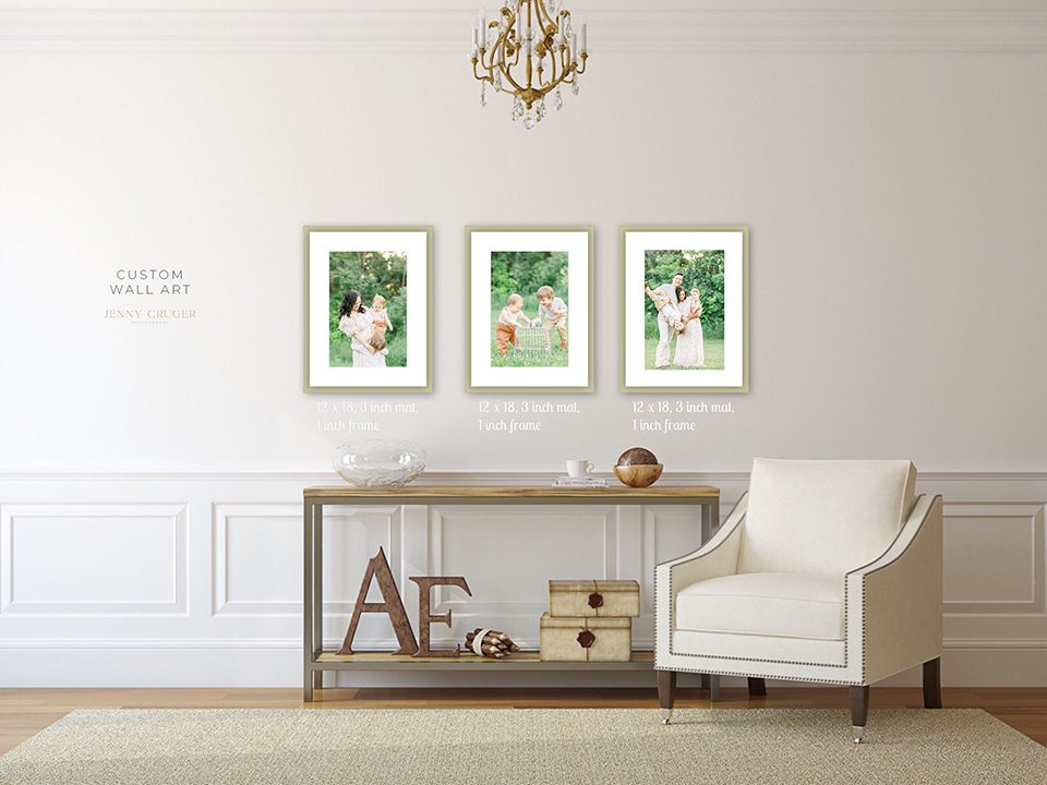 wall gallery with family session