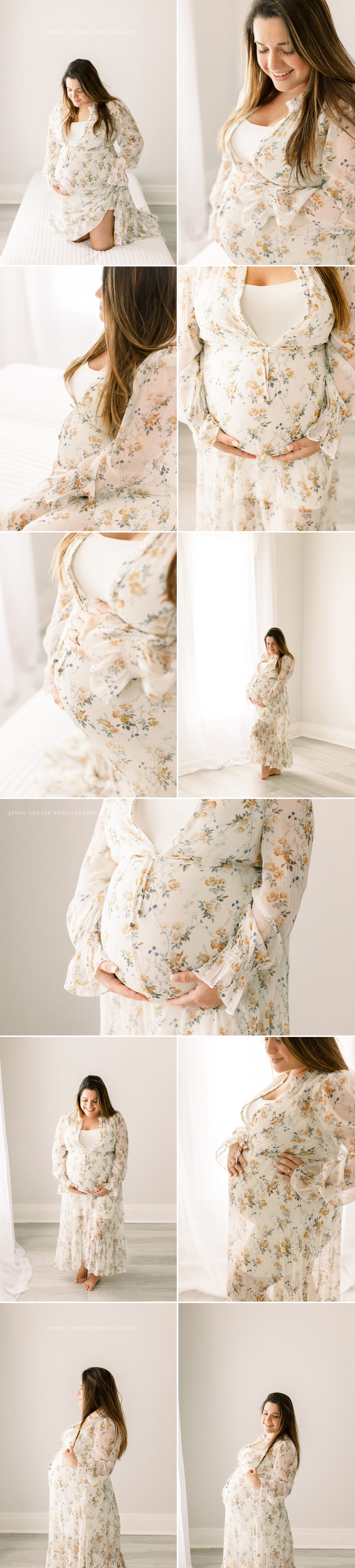 feminine indoor maternity photos