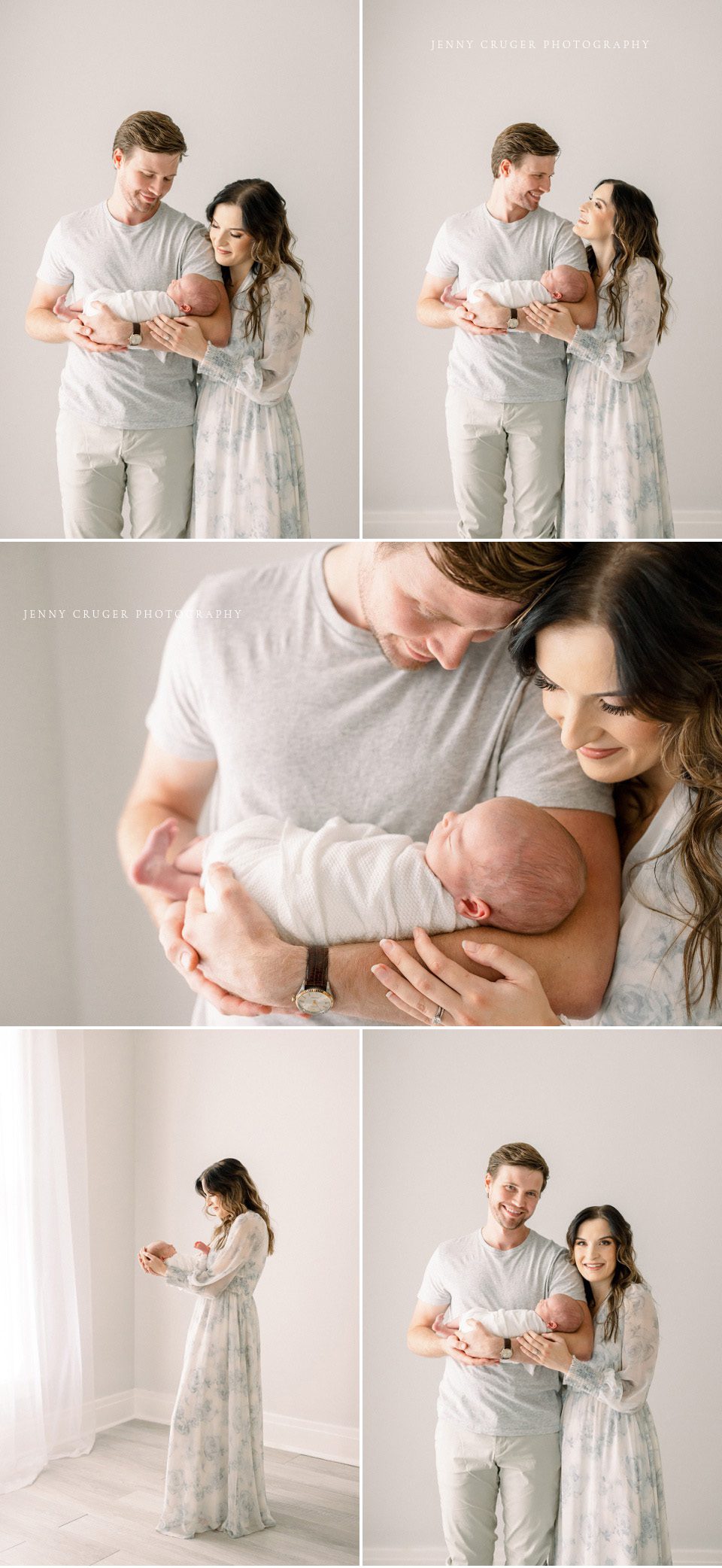natural parent posing for newborn photography 