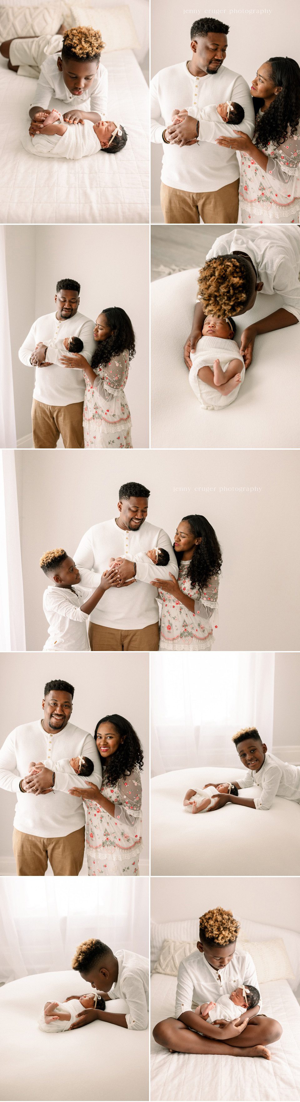 Nashville studio newborn session with older brother and family photos
