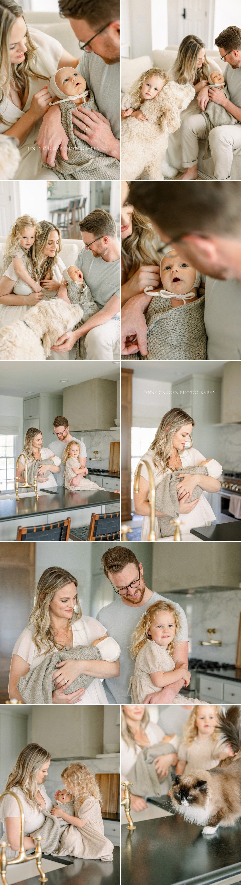 lifestyle newborn images in living room