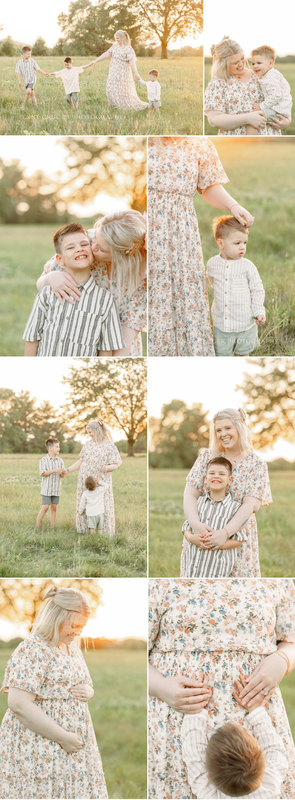 pregnancy announcement session at sunset