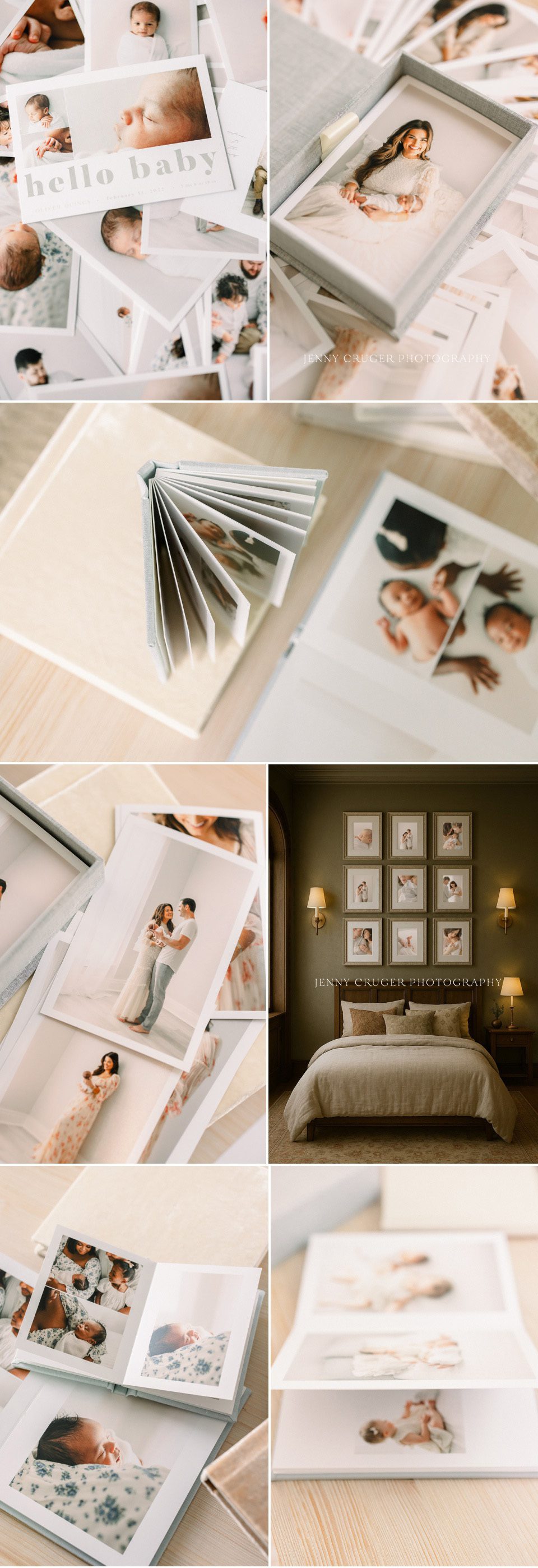 Newborn photography in Nashville TN – heirloom album from professional newborn session